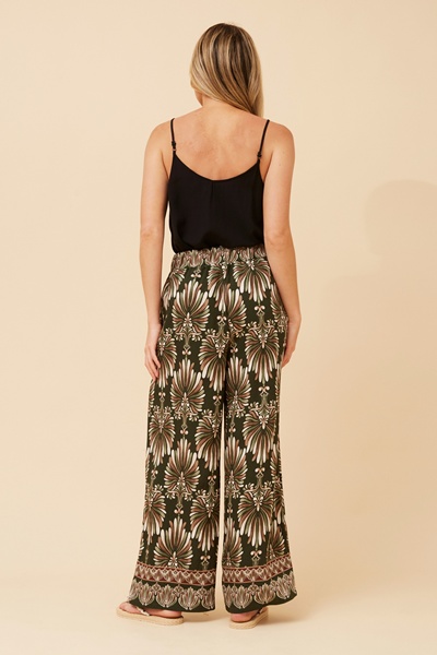 LAVERNE ABSTRACT PRINT WIDE LEG PANTS
