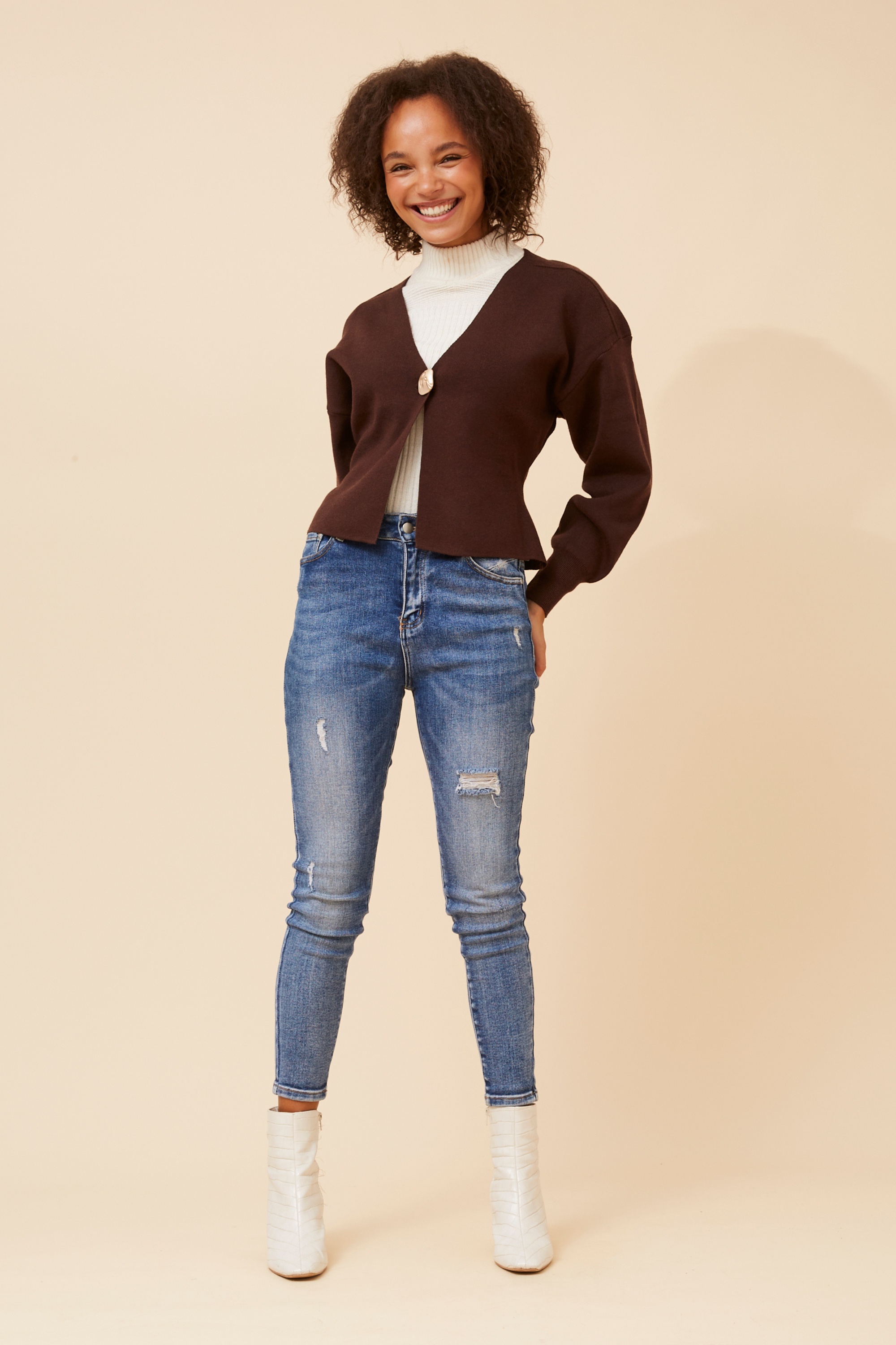 LAVITA SOLID KNIT CARDIGAN