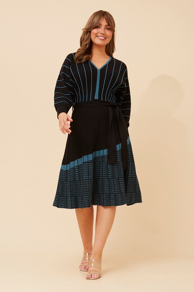 LAYLIN STRIPE PRINT KNIT DRESS
