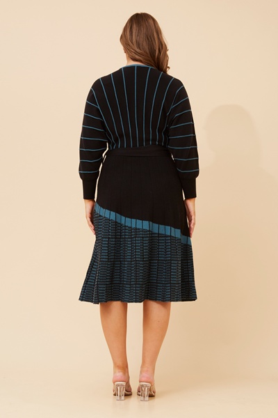 LAYLIN STRIPE PRINT KNIT DRESS