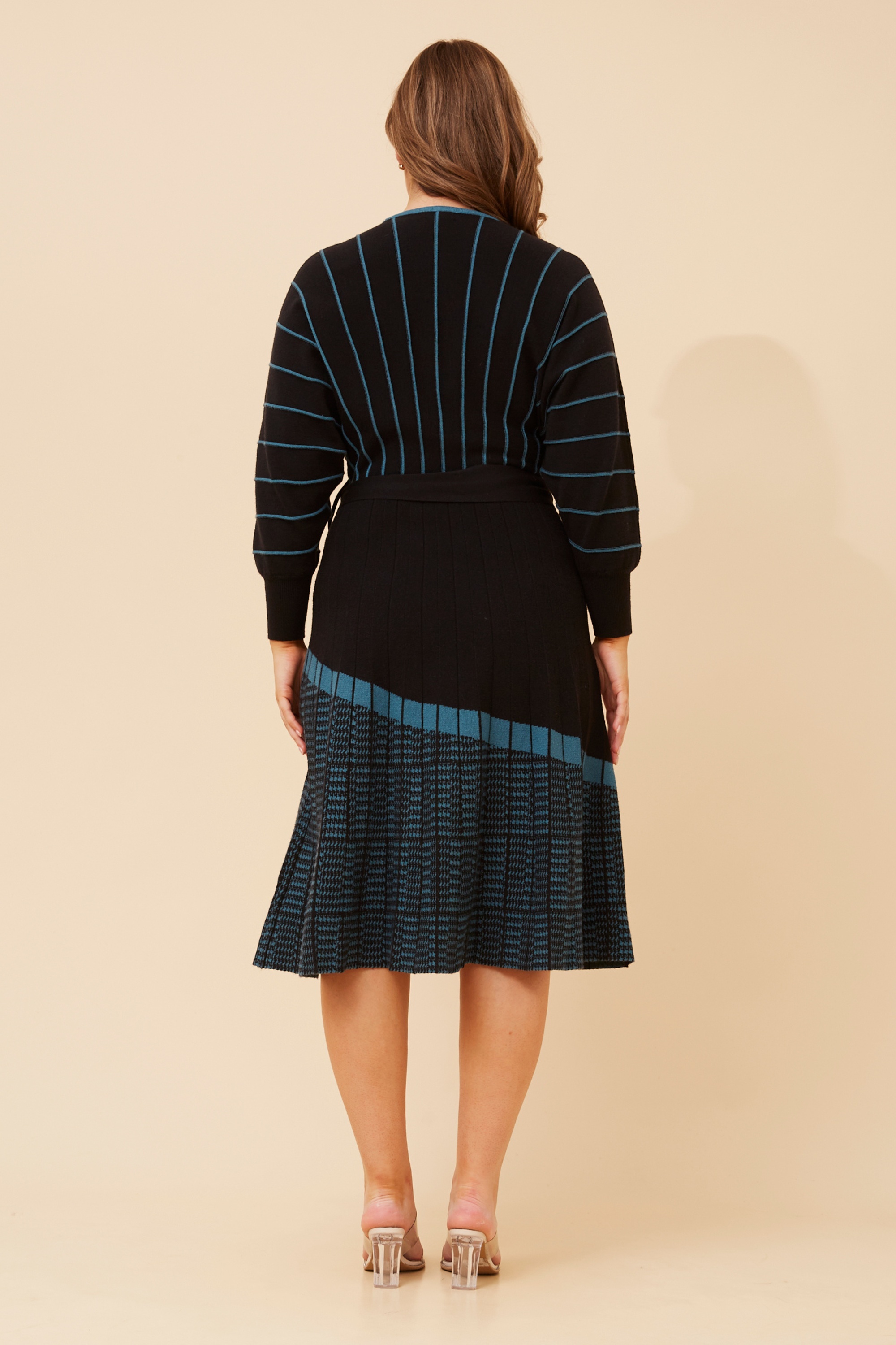 LAYLIN STRIPE PRINT KNIT DRESS