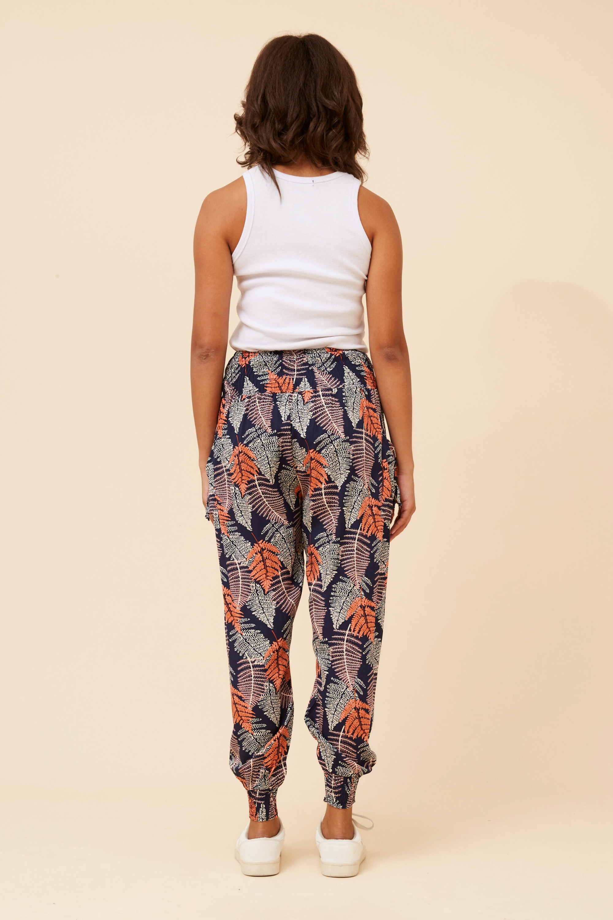 LEAF PRINT BOHO HAREM PANTS