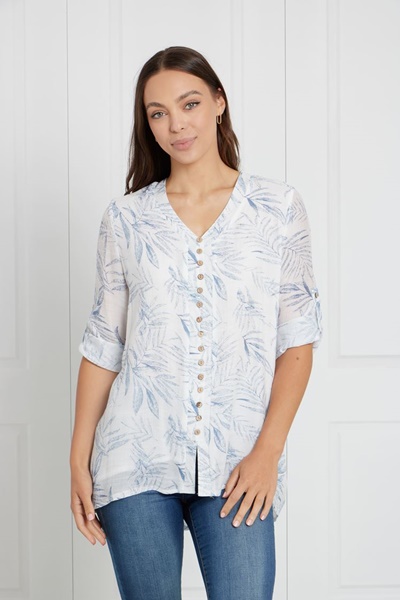 LEAF PRINT BUTTON FRONT TOP