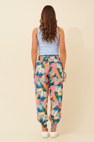 LEAF PRINT HAREM PANTS