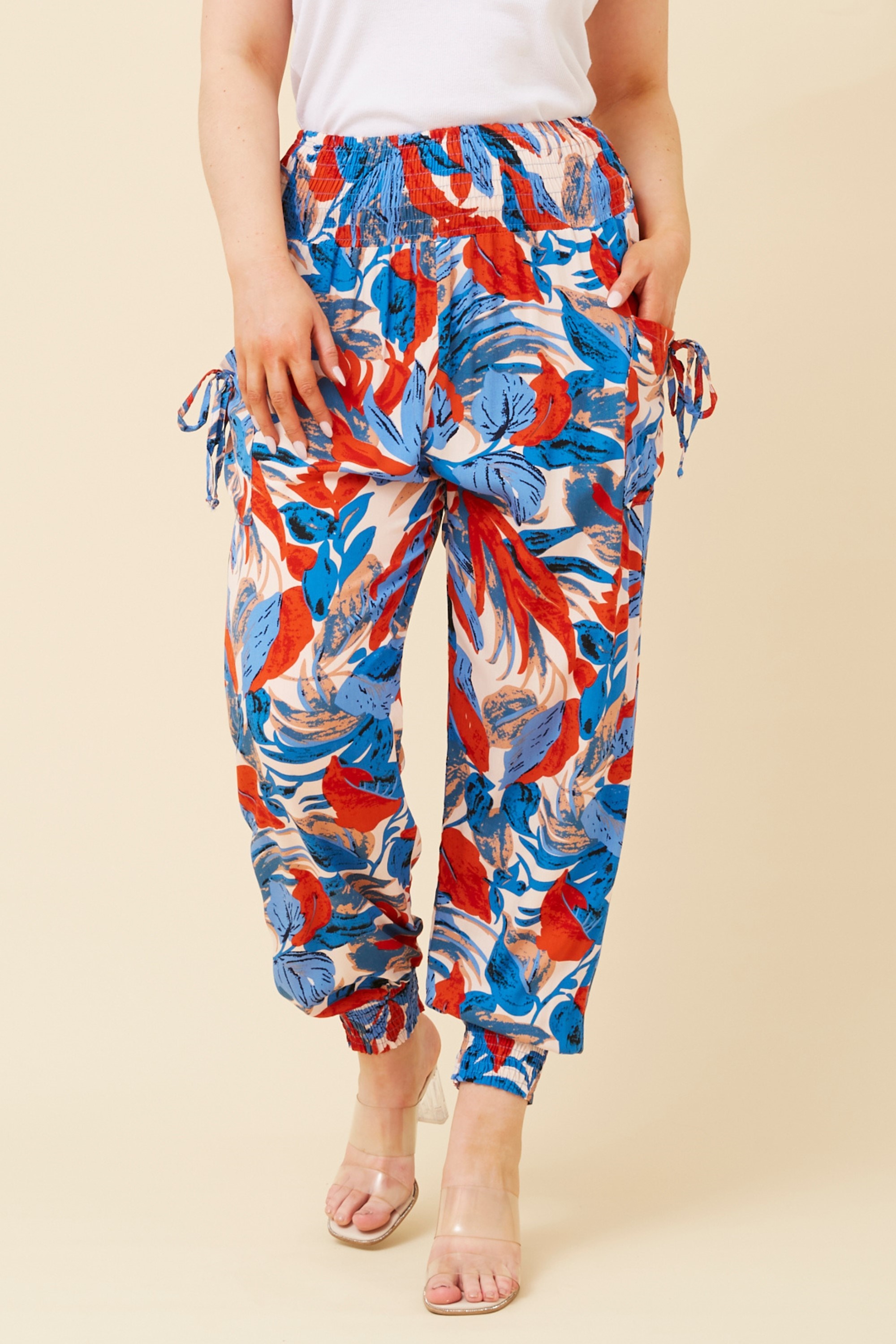 LEAF PRINT HAREM PANTS