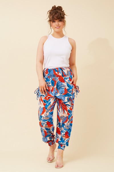 LEAF PRINT HAREM PANTS