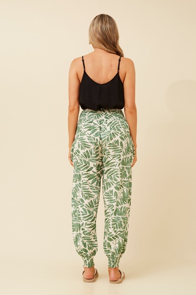 LEAF PRINT HAREM PANTS