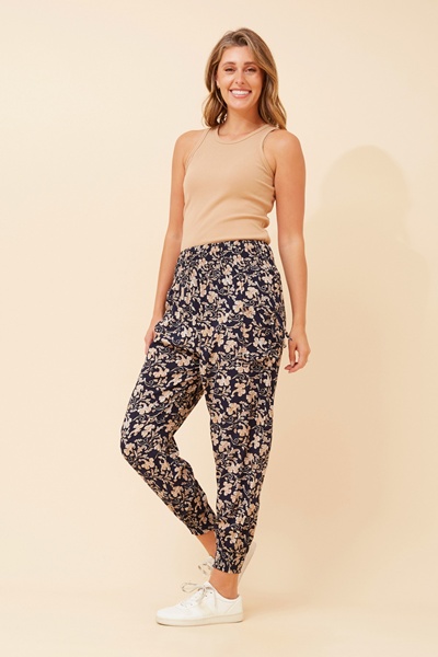 LEAF PRINT HAREM PANTS