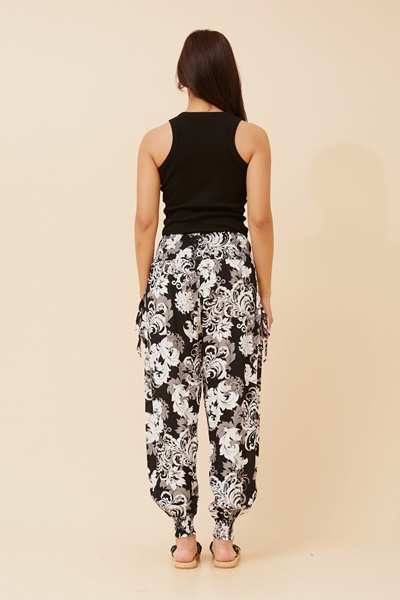 LEAF PRINT HAREM PANTS