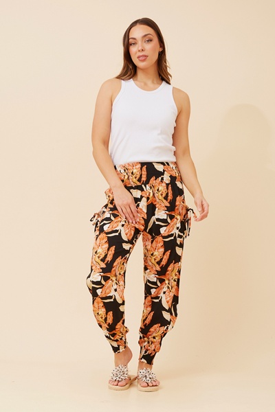 LEAF PRINT HAREM PANTS