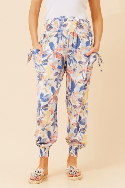 LEAF PRINT HAREM PANTS