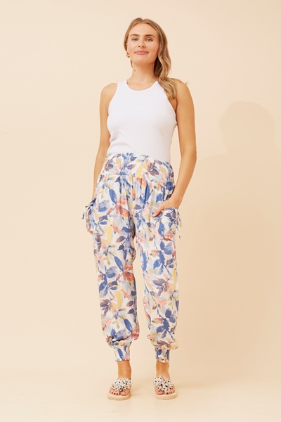 LEAF PRINT HAREM PANTS