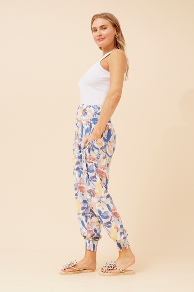 LEAF PRINT HAREM PANTS