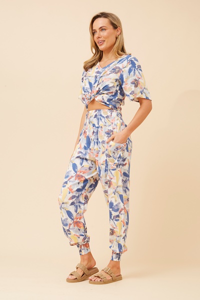 LEAF PRINT HAREM PANTS