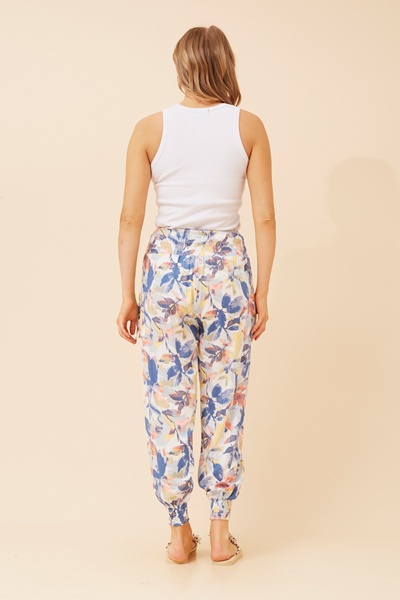 LEAF PRINT HAREM PANTS