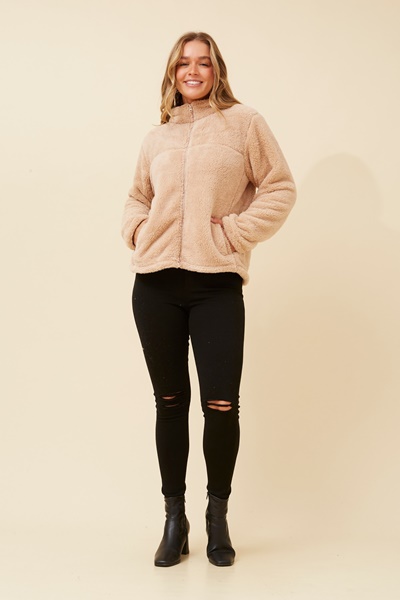 LEANNA FAUX FUR TEDDY JACKET