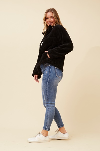LEANNA FAUX FUR TEDDY JACKET