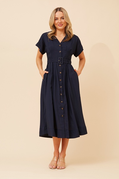 LEANZA SOLID SHIRT DRESS