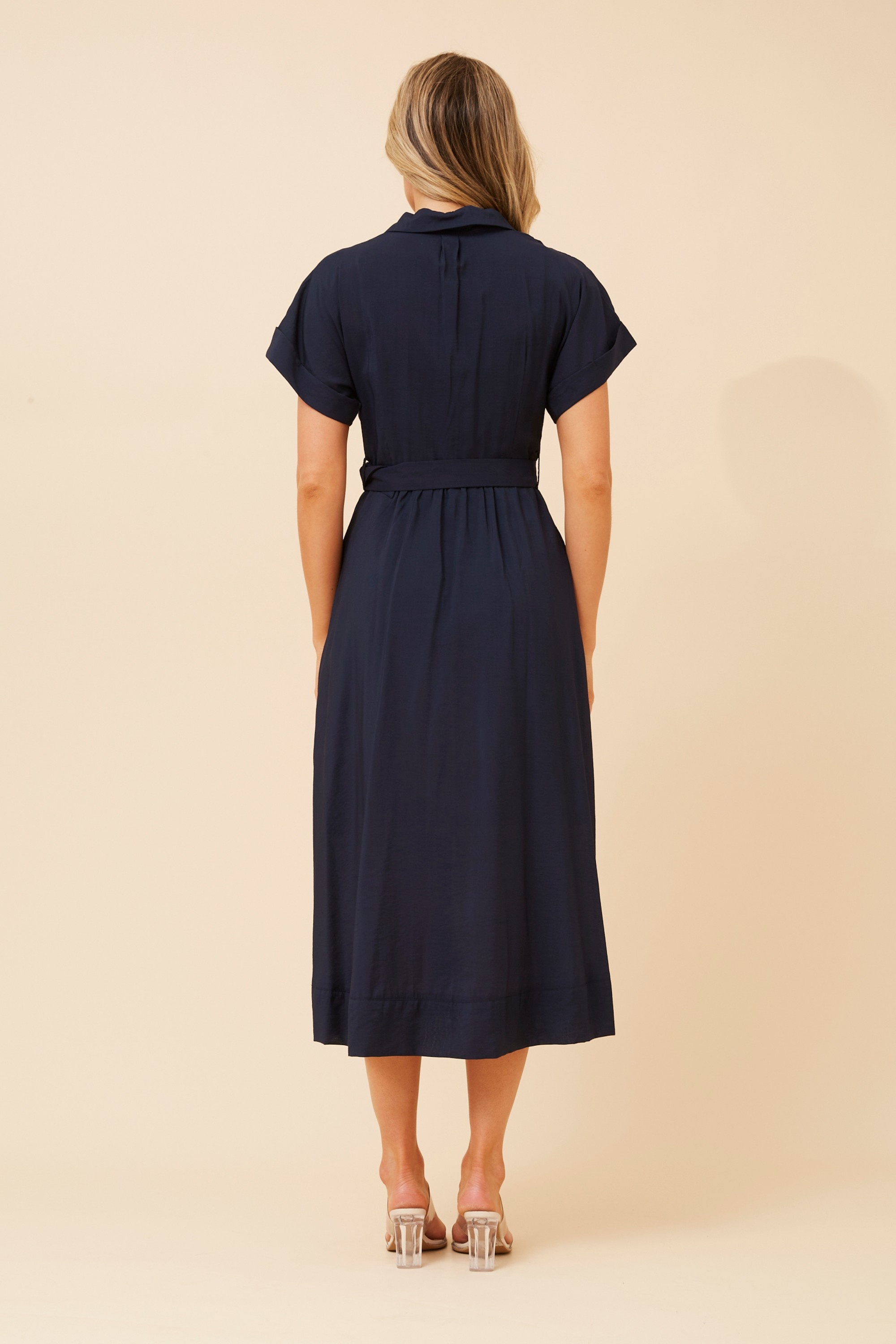 LEANZA SOLID SHIRT DRESS