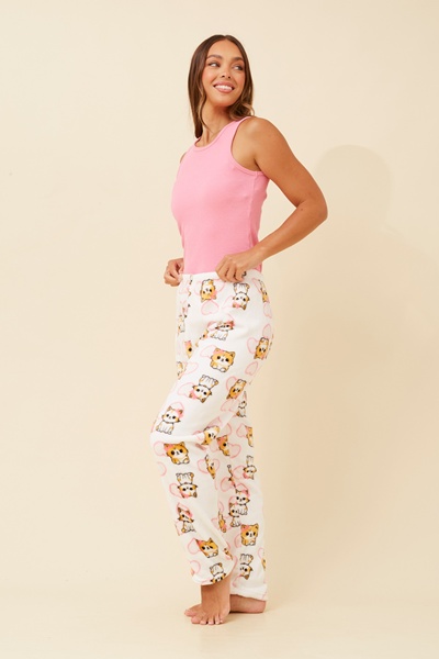 LEE CAT PRINT PLUSH PYJAMA PANTS