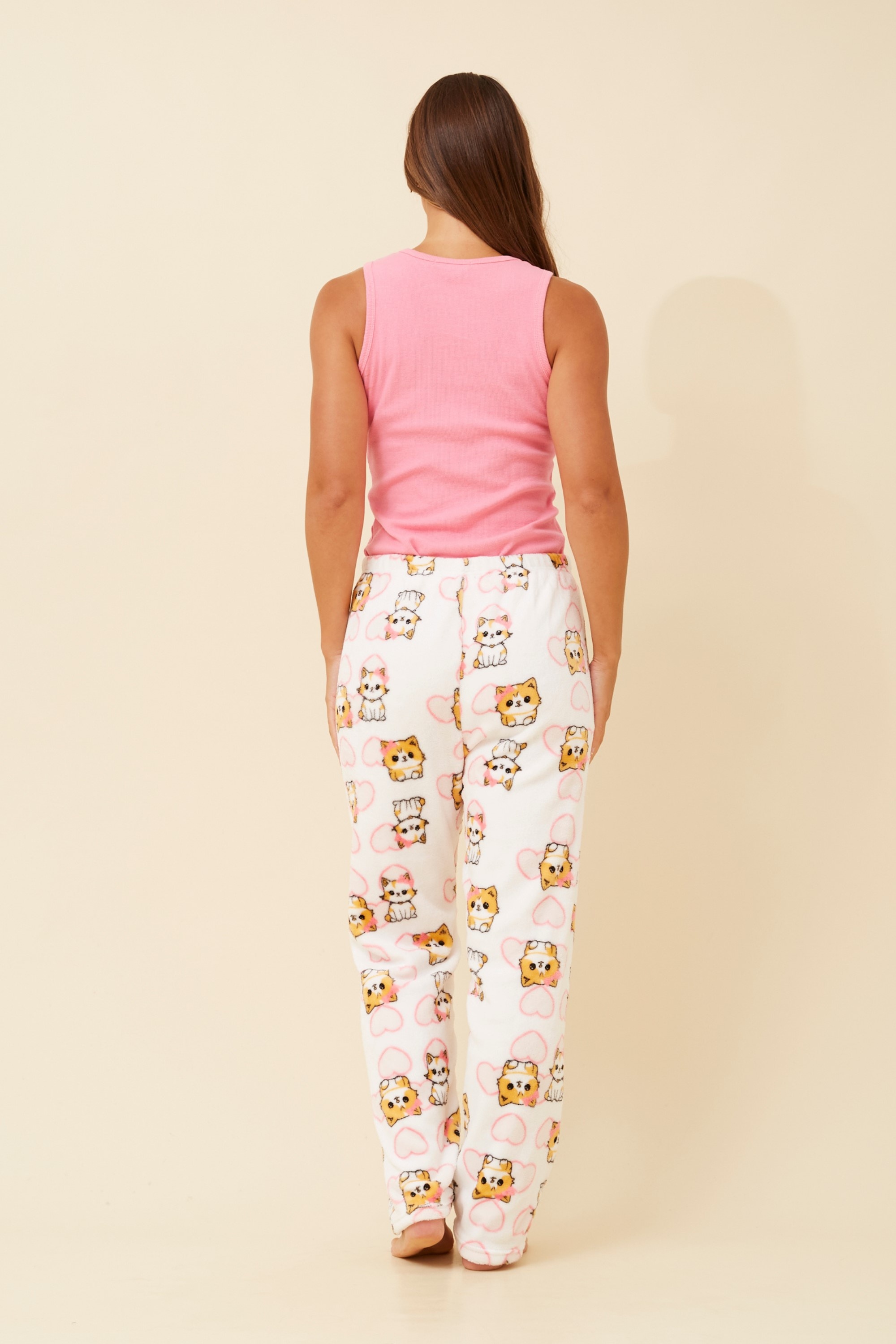 LEE CAT PRINT PLUSH PYJAMA PANTS