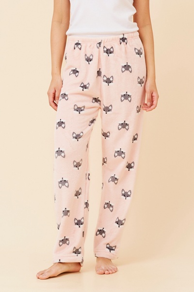 LEE FOX PRINT PLUSH PYJAMA PANTS
