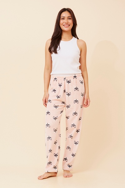 LEE FOX PRINT PLUSH PYJAMA PANTS