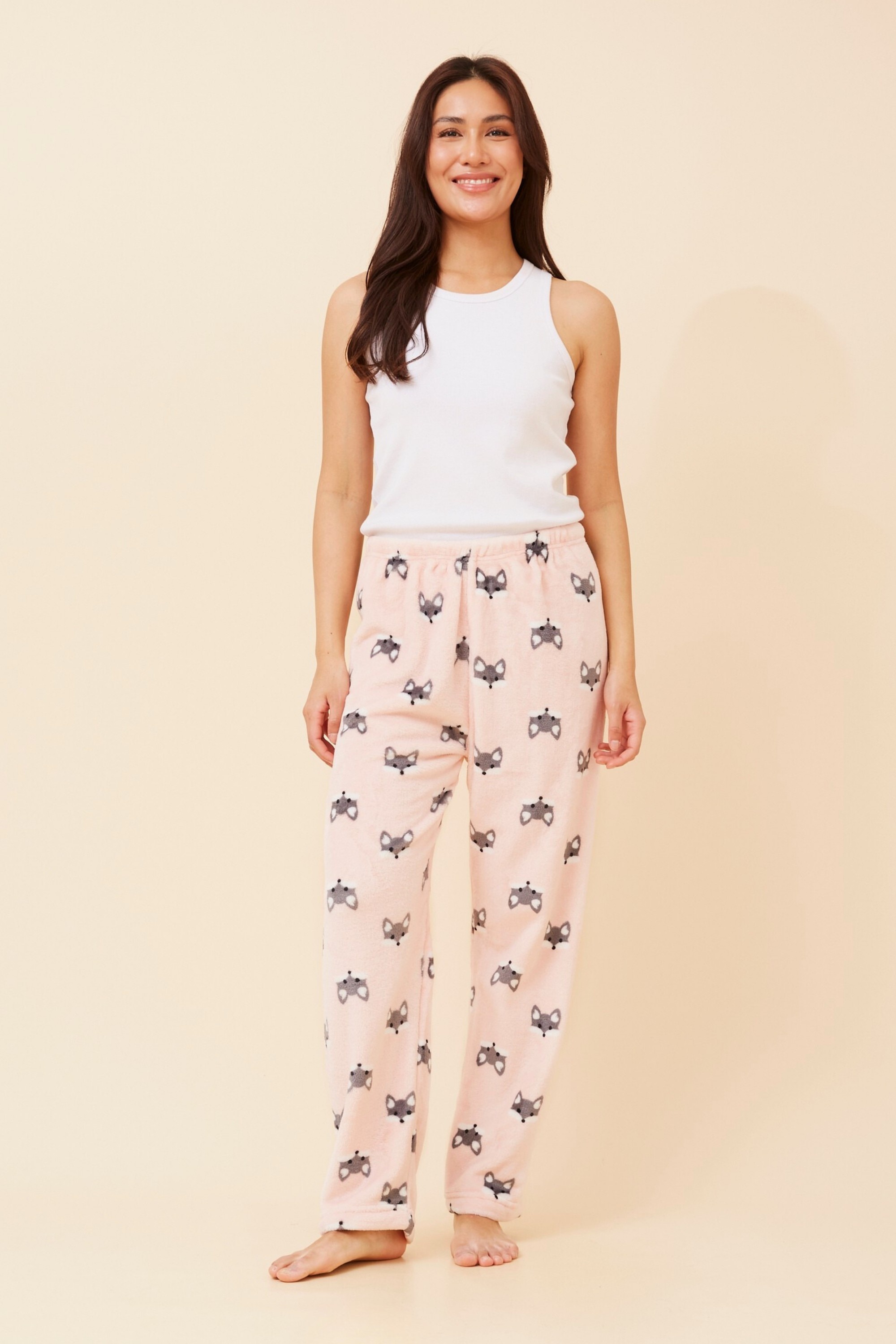LEE FOX PRINT PLUSH PYJAMA PANTS
