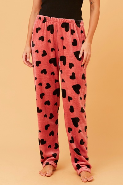 LEE HEART PLUSH PYJAMA PANTS