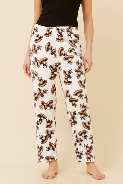 LEE MUSHROOM PRINT PLUSH PYJAMA PANTS