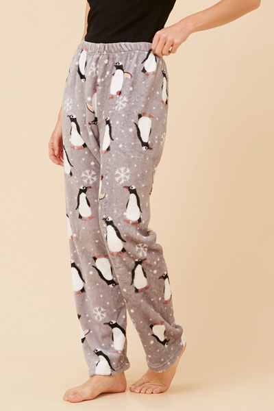 LEE PENGUIN PRINT PLUSH PYJAMA PANTS
