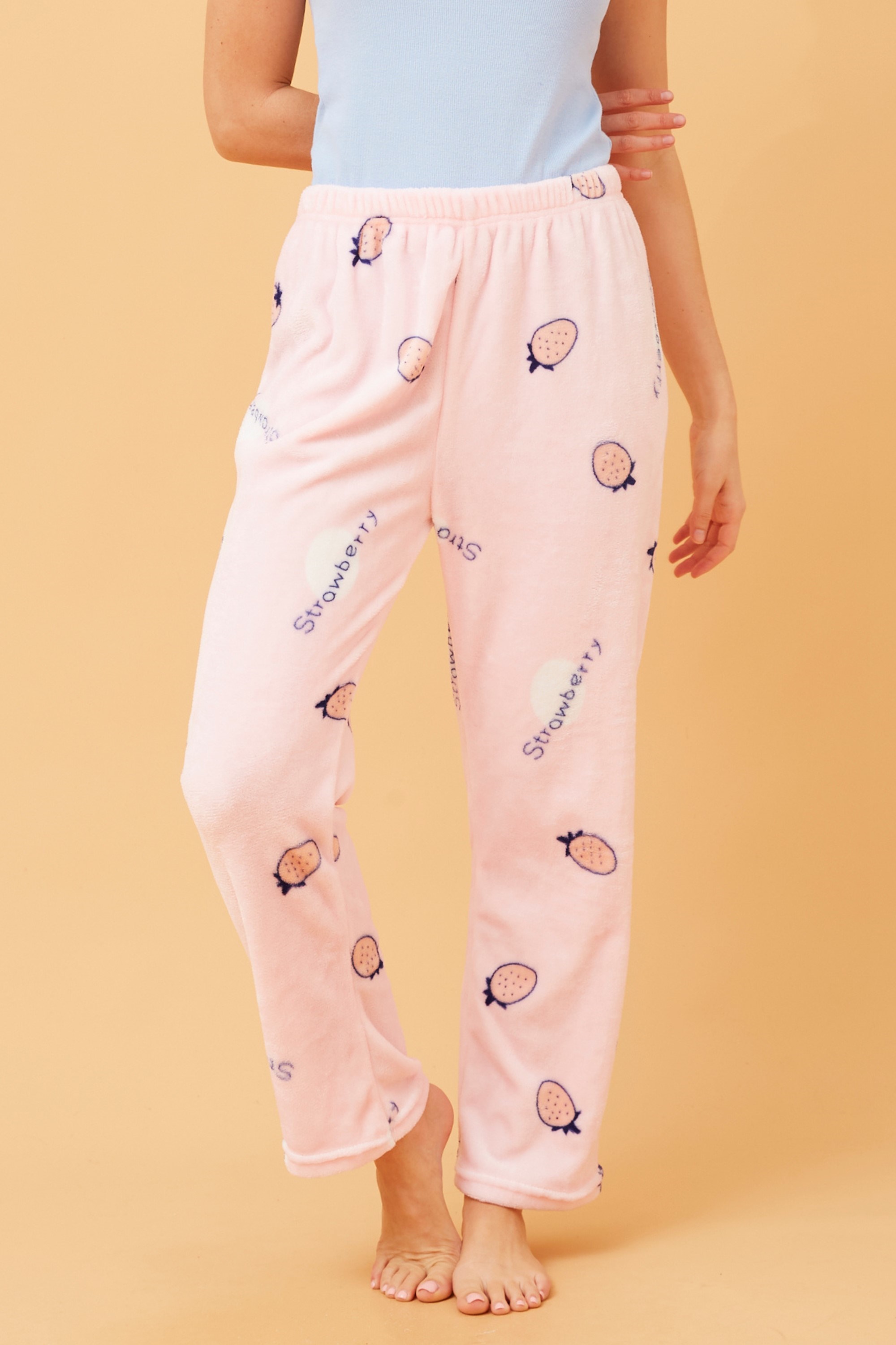 Lee strawberry print plush pyjama pants Buy Online Femme Connection