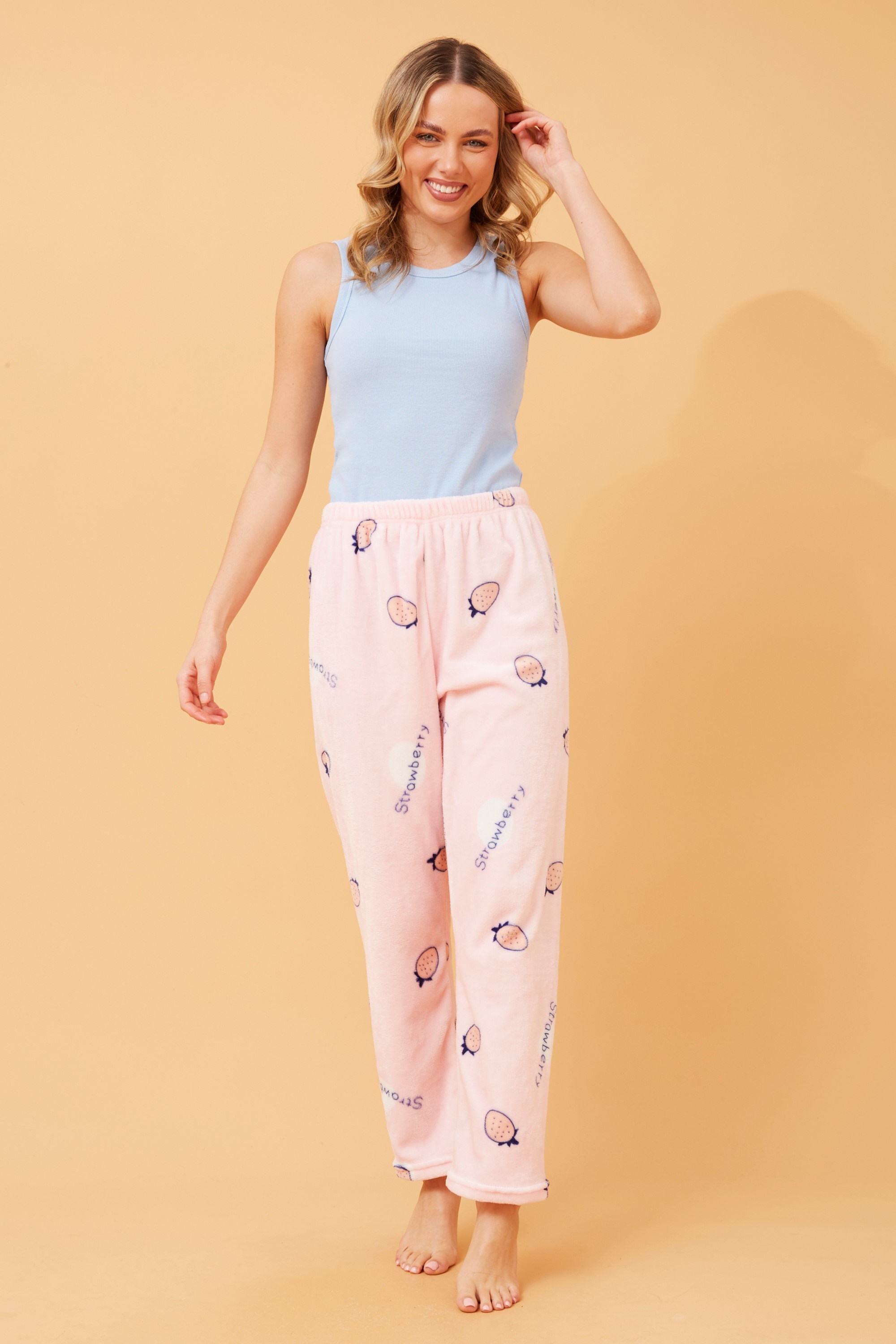 Lee strawberry print plush pyjama pants Buy Online Femme Connection