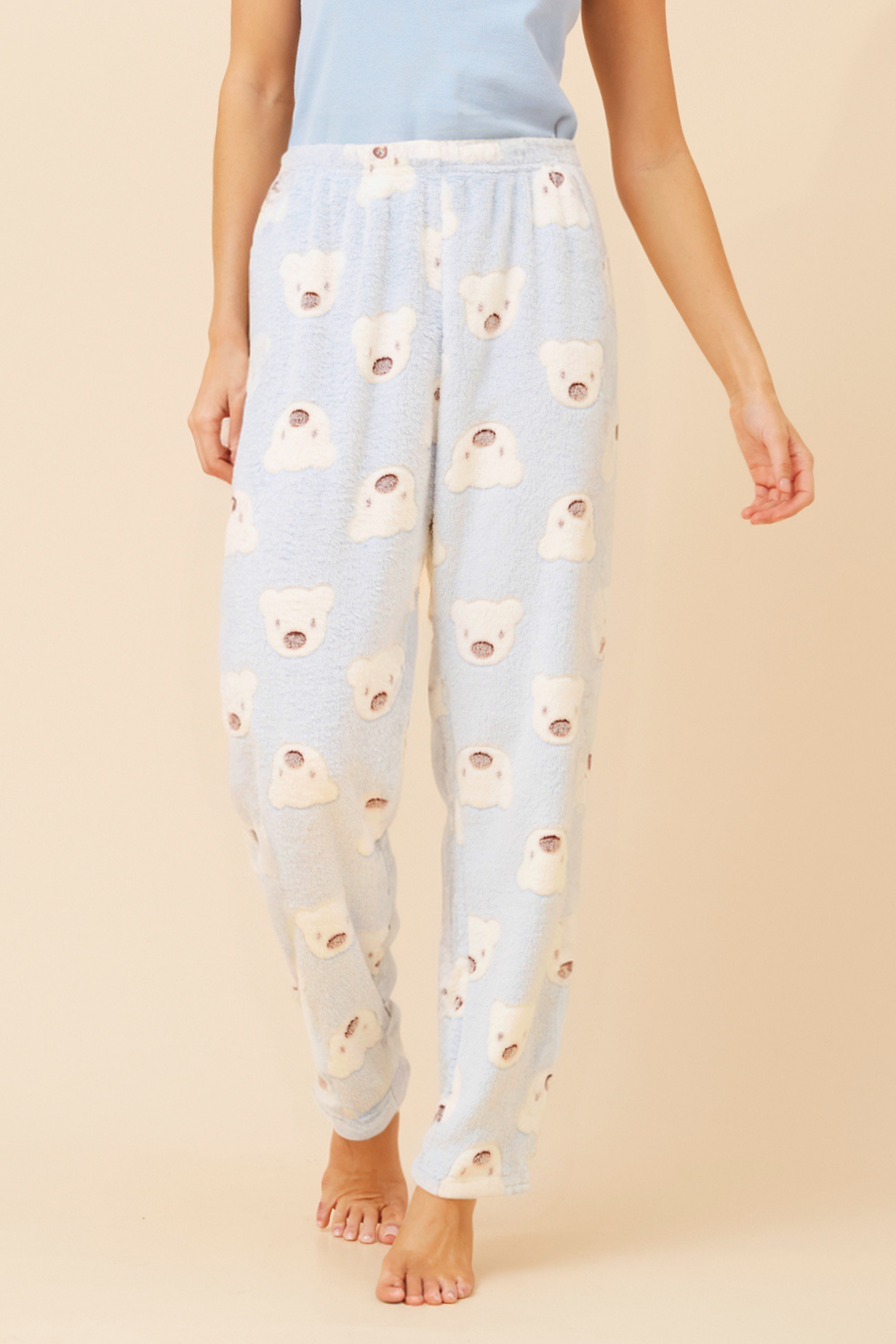 LEE TEDDY PRINT PLUSH PYJAMA PANTS
