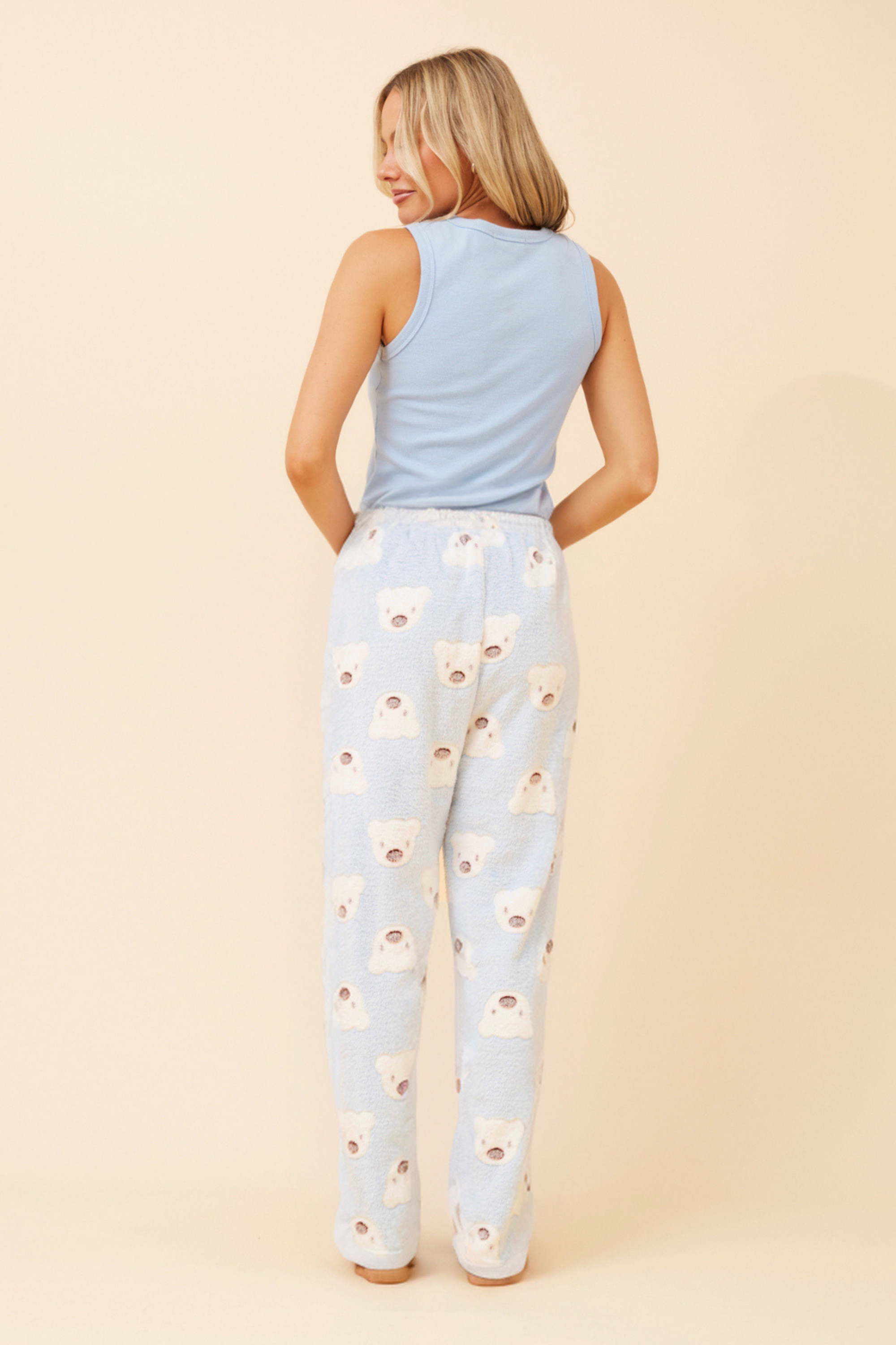 LEE TEDDY PRINT PLUSH PYJAMA PANTS