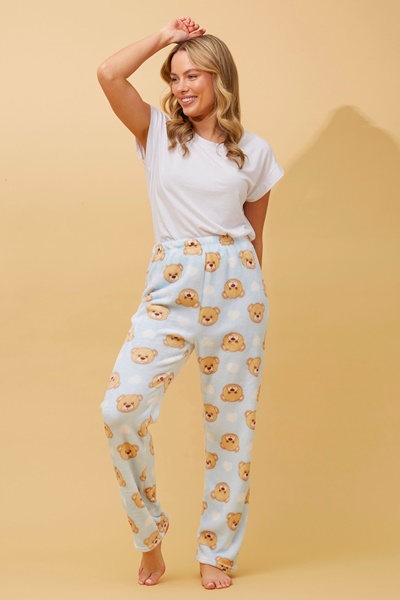 LEE TEDDY PRINT PLUSH PYJAMA PANTS