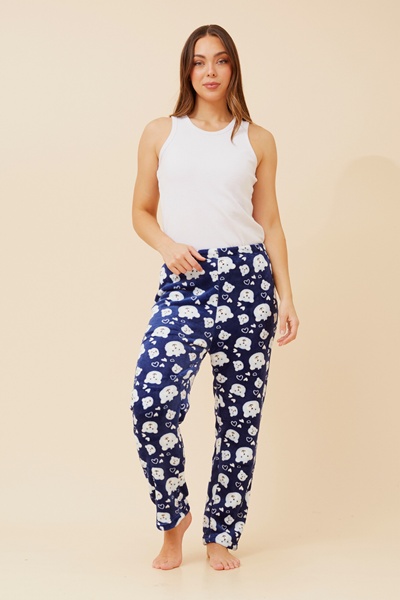 LEE TEDDY PRINT PLUSH PYJAMA PANTS