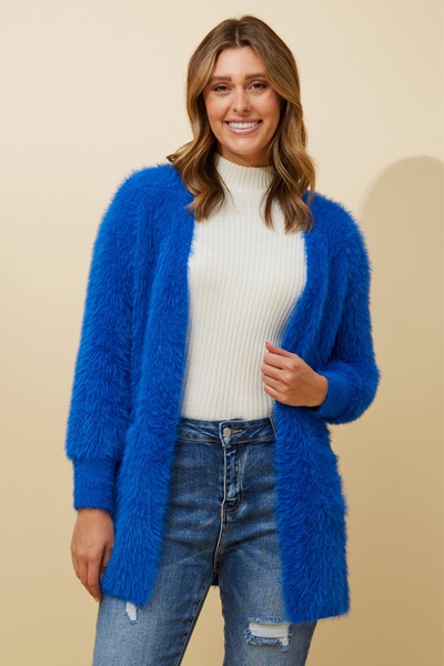 LEEZA EYELASH KNIT CARDIGAN