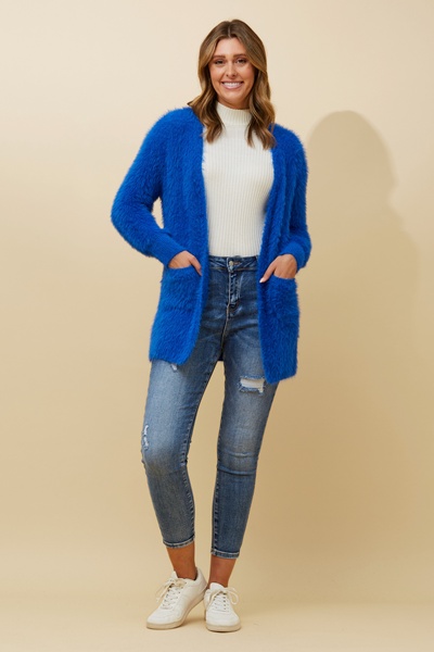 LEEZA EYELASH KNIT CARDIGAN