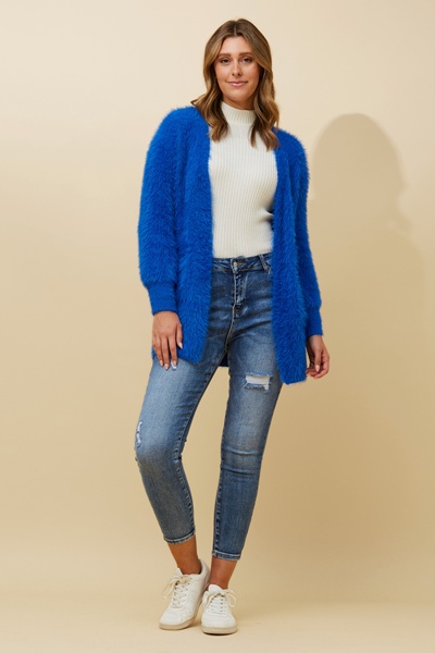 LEEZA EYELASH KNIT CARDIGAN