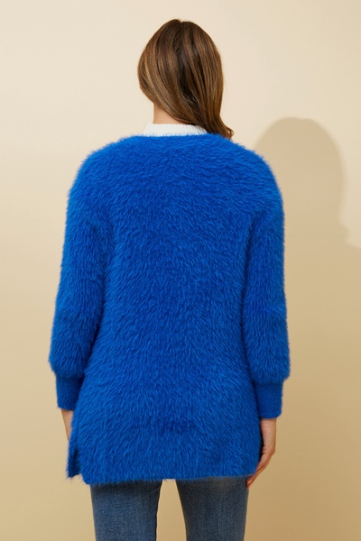 LEEZA EYELASH KNIT CARDIGAN