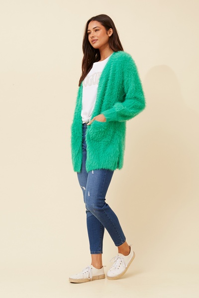 LEEZA EYELASH KNIT CARDIGAN