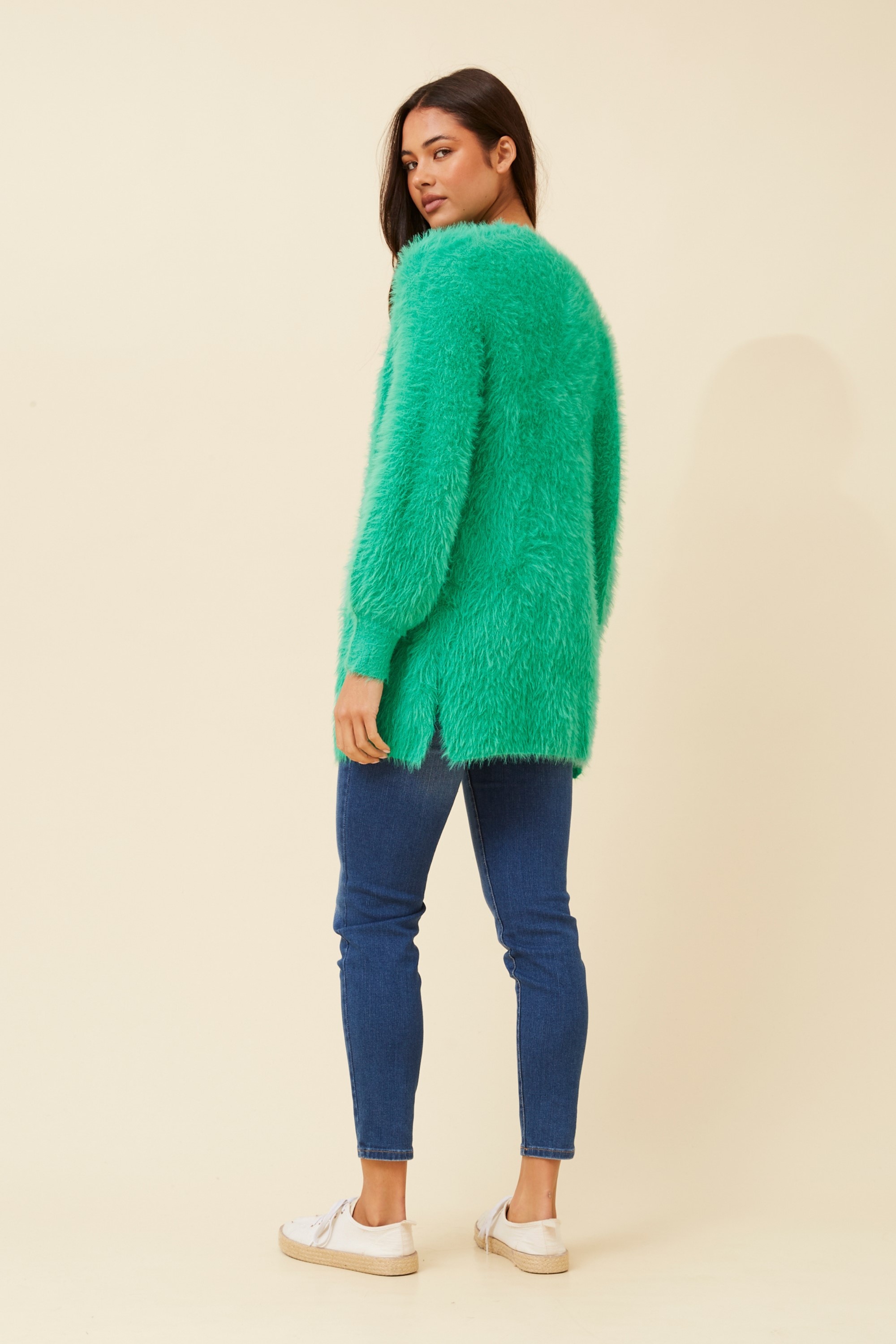 LEEZA EYELASH KNIT CARDIGAN