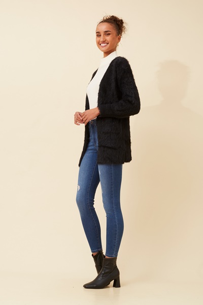 LEEZA EYELASH KNIT CARDIGAN