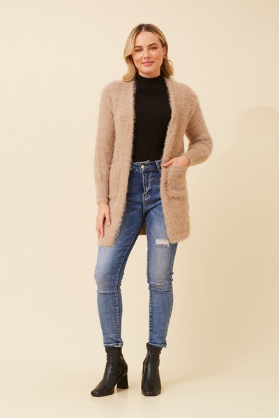 LEEZA EYELASH KNIT CARDIGAN