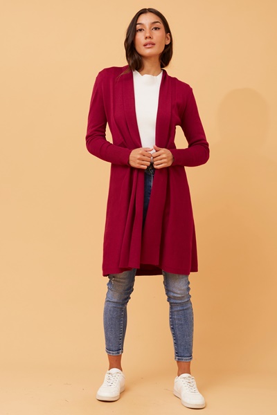 LENA SOLID KNIT CARDIGAN