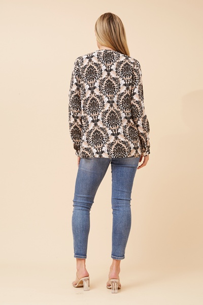 LEO ABSTRACT PRINT BLOUSE