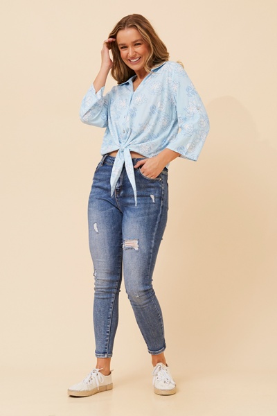 LEOLA TIE FRONT SHIRT