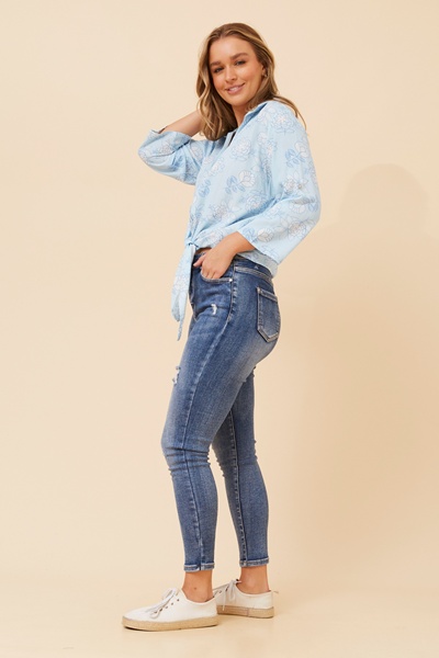 LEOLA TIE FRONT SHIRT
