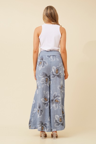 LEONORA FLORAL LINEN PANTS